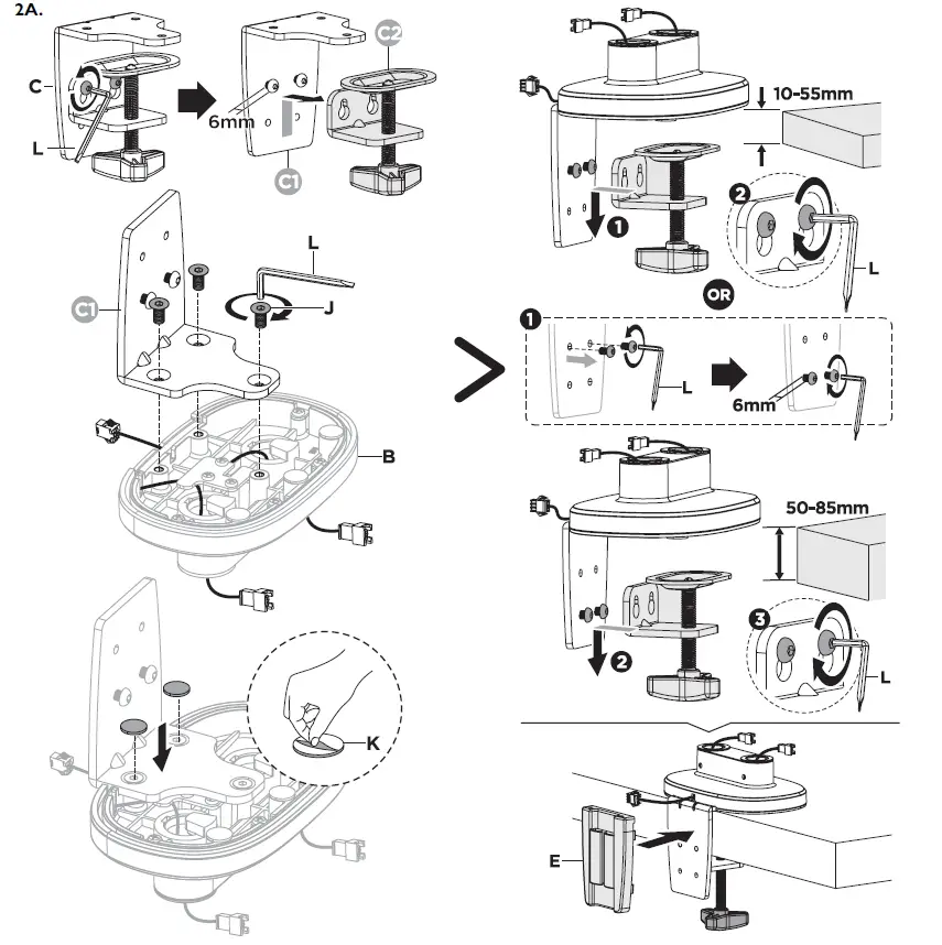 GAM-135-W Dual Monitor Arm Deltaco Gaming White Line-fig-4