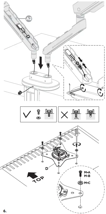 GAM-135-W Dual Monitor Arm Deltaco Gaming White Line-fig-8