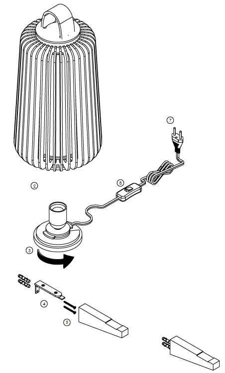 ACCORD LIGHTING 7060 Wooden Slats Table Lamp 01