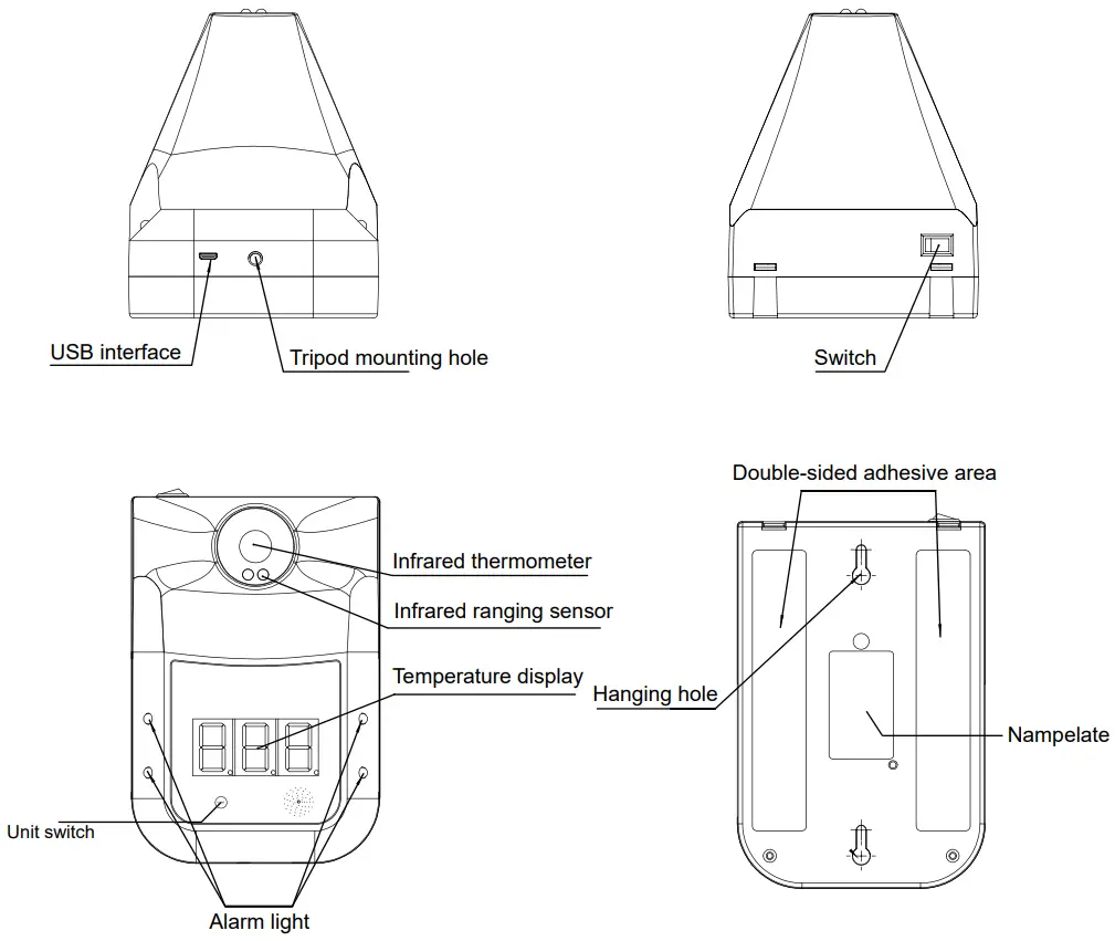 XQUARES Medical Infrared Thermometer - Set the upper limita