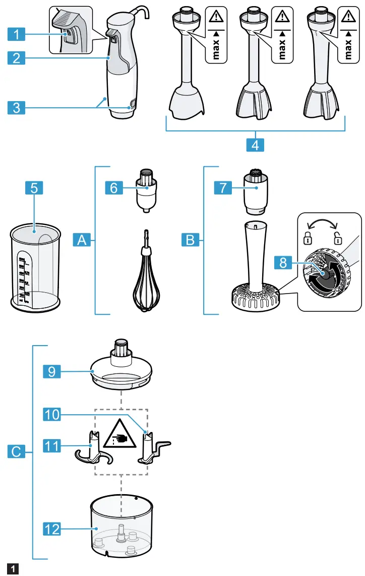 BOSCH MSM4W Hand Blender - fig 1