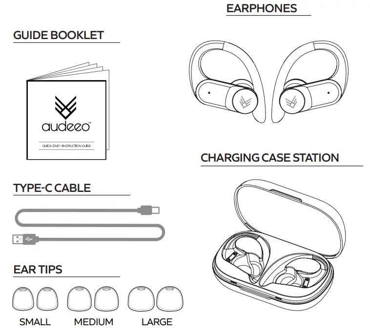 audeeo AOESCAPE Sport True Wireless Earphones - package