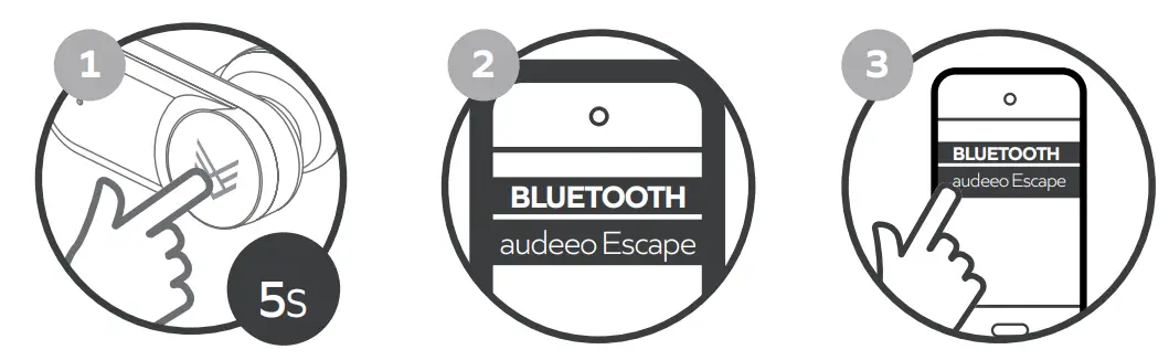 audeeo AOESCAPE Sport True Wireless Earphones - paired