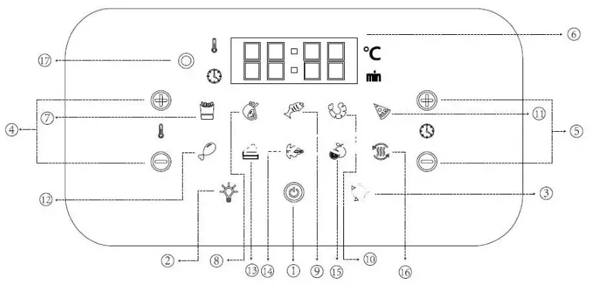 kogan KA12LDGFRYA 12L Digital 1800W Air Fryer Oven-Control Panel
