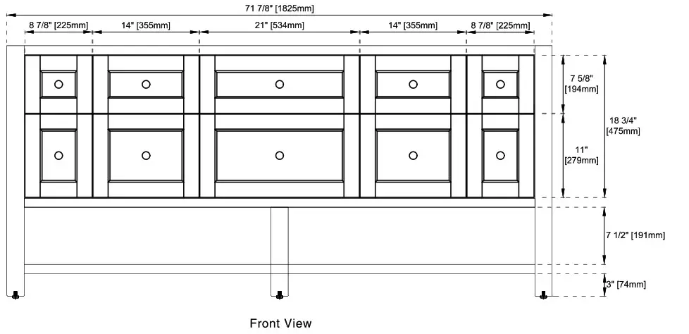 JAMES MARTIN 330 V72 LNO 72 Inch Breckenridge Vanity - overview 2