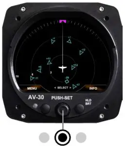 uAvionix UAX-90077-01 AV-Link WIFI Hub for AV-30 Experimental - Hold center knob 3 seconds to change screens.