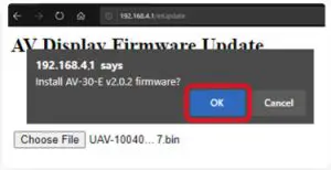 uAvionix UAX-90077-01 AV-Link WIFI Hub for AV-30 Experimental - Start the Update