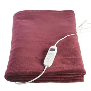 LAKELAND 63624 Wine Red Velvety Heated Throw