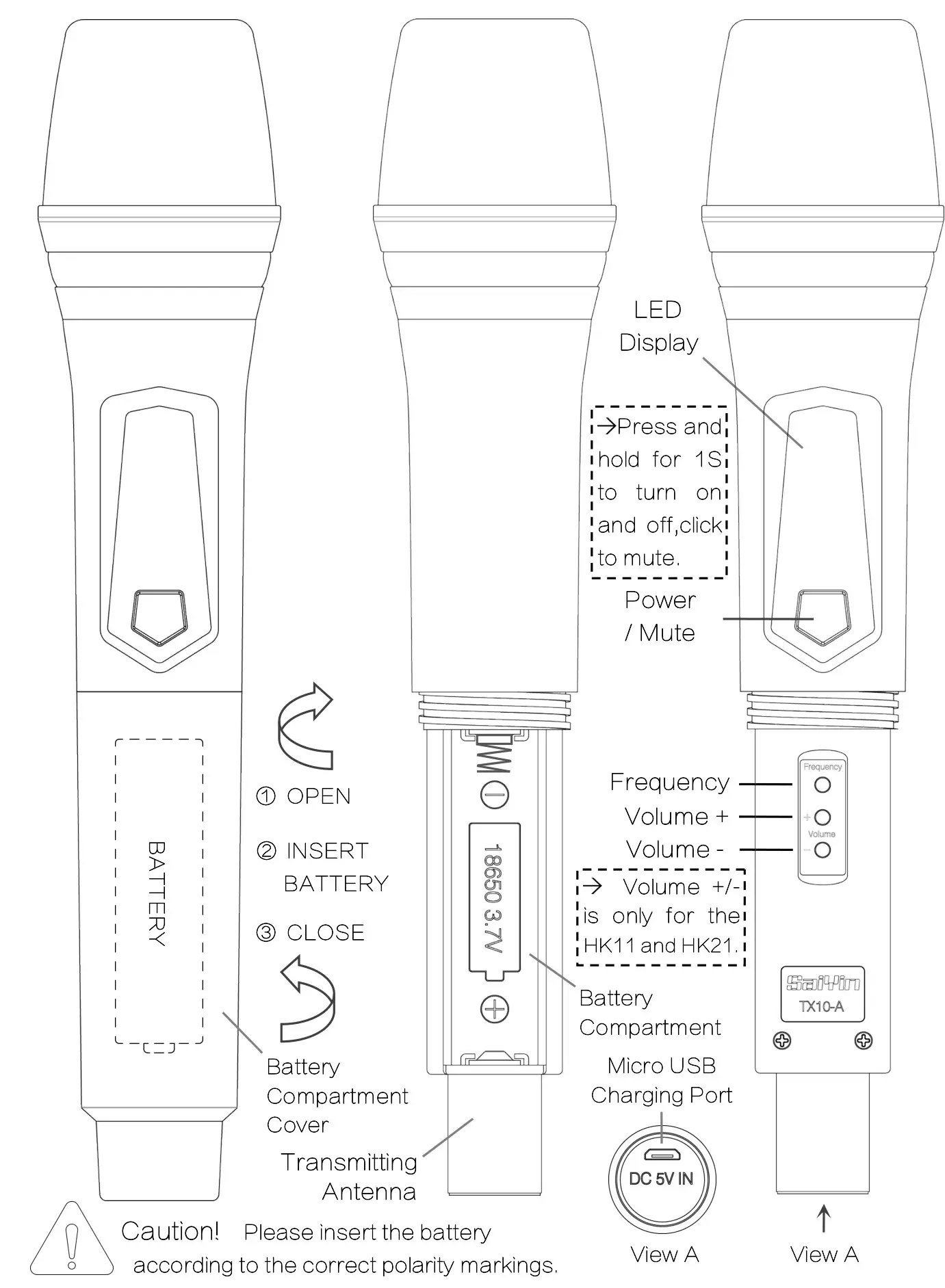 Sine Audio HK11 Wireless Mic System - Handheld Microphone