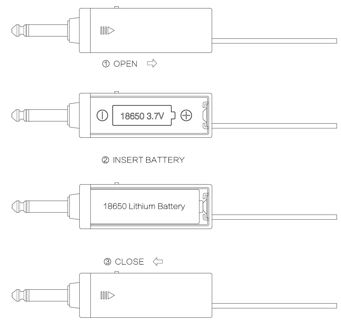 Sine Audio HK11 Wireless Mic System - Inserting Replacing Battery