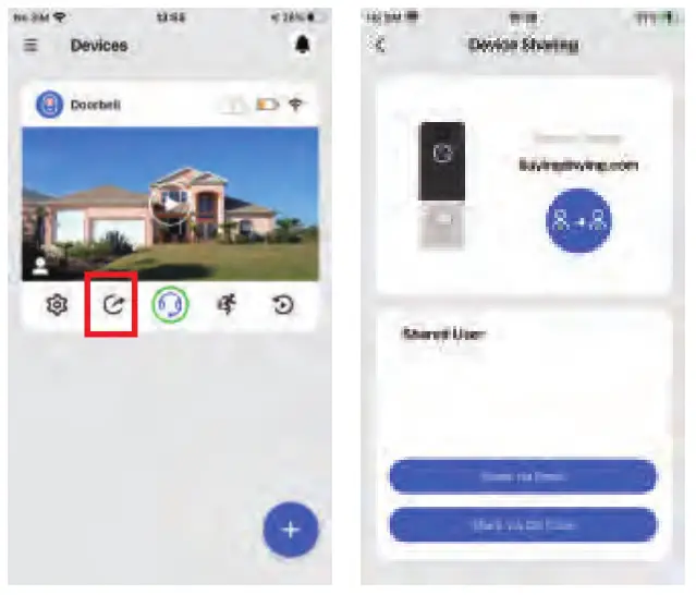 EKEN V8 Video Doorbell - share the device
