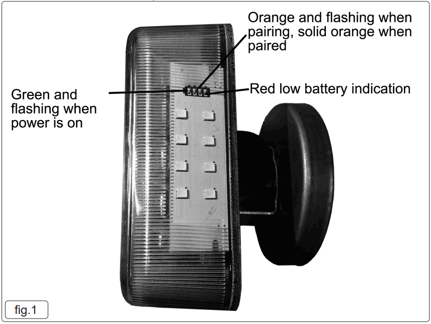 SEALEY TB18LEDW 2PC Wireless LED Trailer Light Set - battery indicator