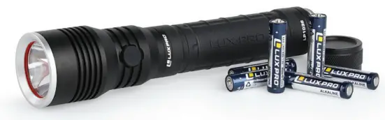 LUXPRO LP1036 High Output Handheld Flashlight - Battery