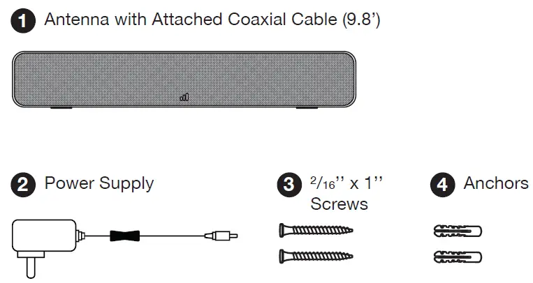 Dp Audio Video ANT800BAR 80-Mile Range Amplified Indoor TV Antenna with Signal Level Indicator fig 1