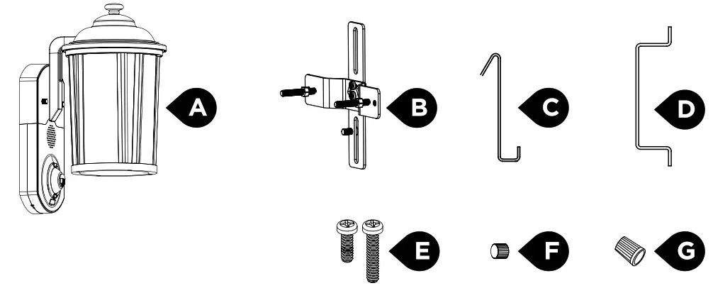 KUNA KA CP02 BK 01 Camera Porch Light - Package contents