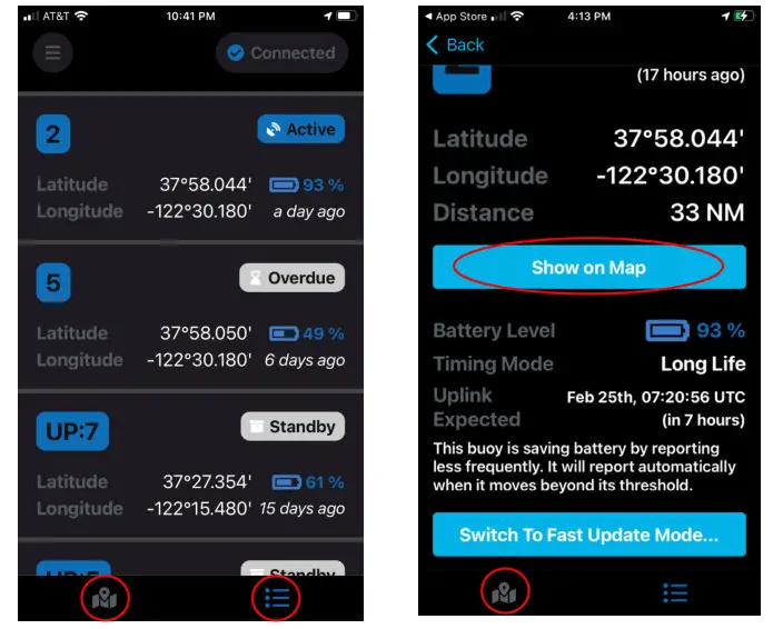 Blue Ocean Gear Farallon Smart Buoy System - Map