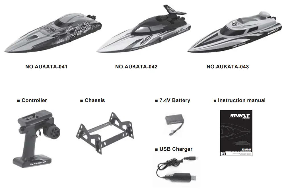 Guangdong Aukata Innovation Technology HJ806 35KM 2.4GHz Wireless Remote Control BoatFig1