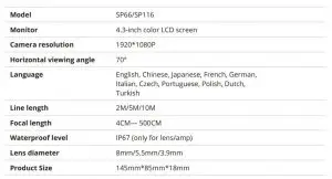 FIG 5 SPECIFICATIONS