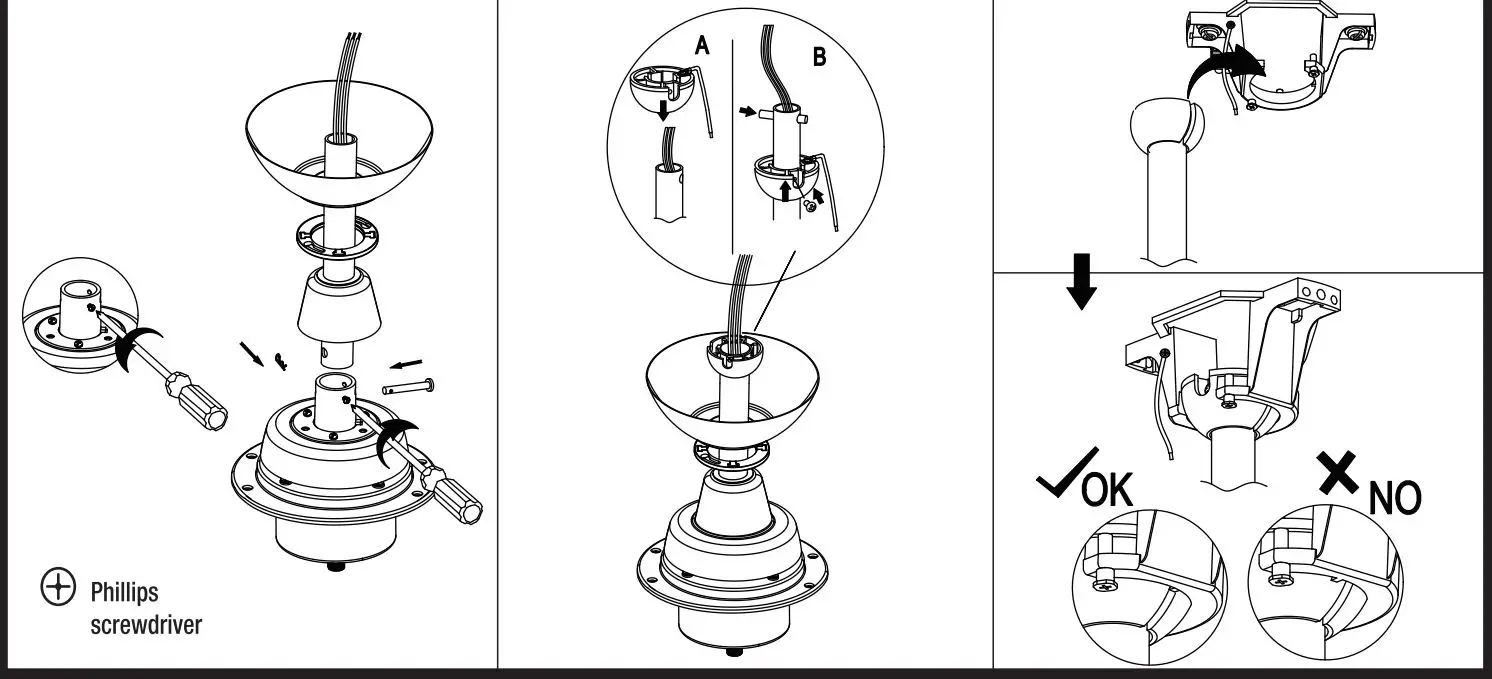 Parrot Uncle BBCPD1704C2 Ceiling Fan User Guide - Attaching the fan to the electrical box