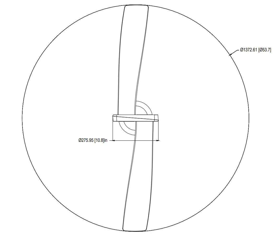 Parrot Uncle BBCPD1704C2 Ceiling Fan User Guide - Size of Product