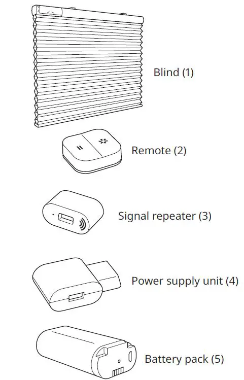 IKEA TREDANSEN Black-Out Cellular Blind Wireless Battery Connected-fig1