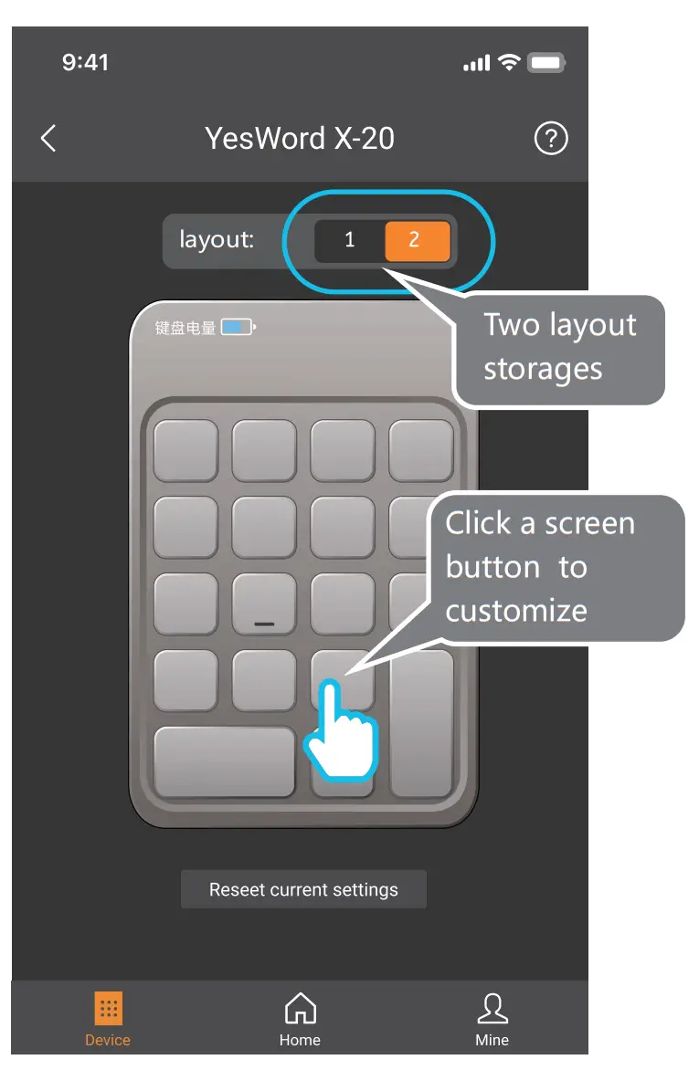 YesWord X-20 Customized Keypad - x 20