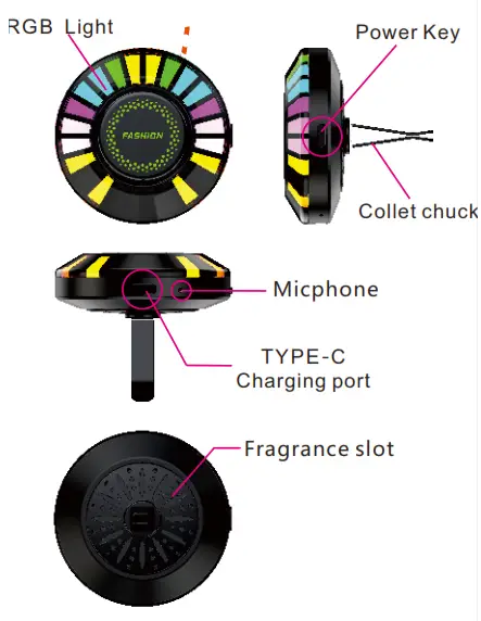 Shenzhen Dalishu Technology F2 Vehicle Fragrance Lamp - fig