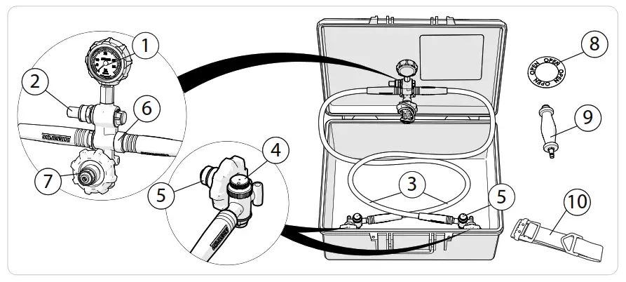 INTERSPIRO Divator DP1 Dive Pressure Gauge - switches