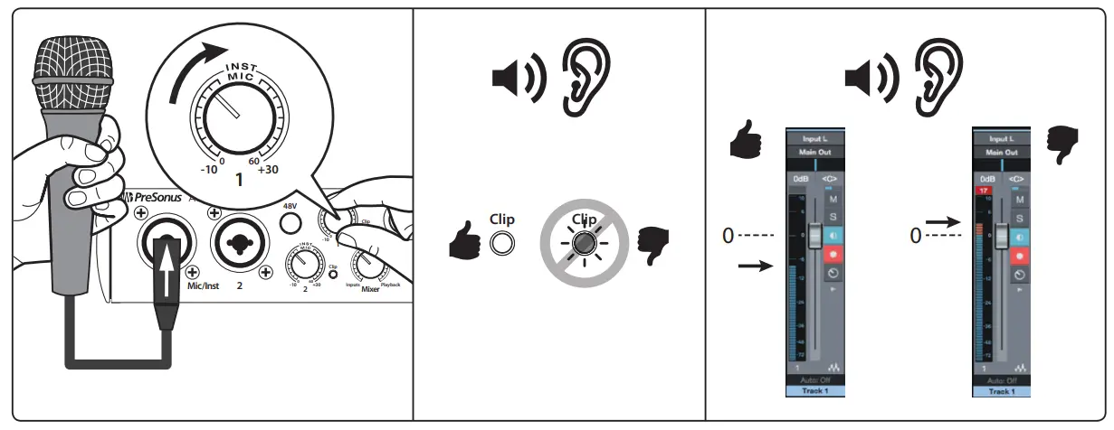 PreSonus AudioBox USB 96 USB Trim knob clockwise