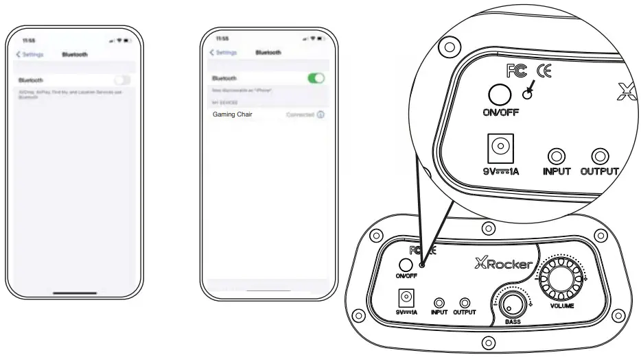 XRocker XP21BT Gaming Chair - BLUETOOTH CONNECTION