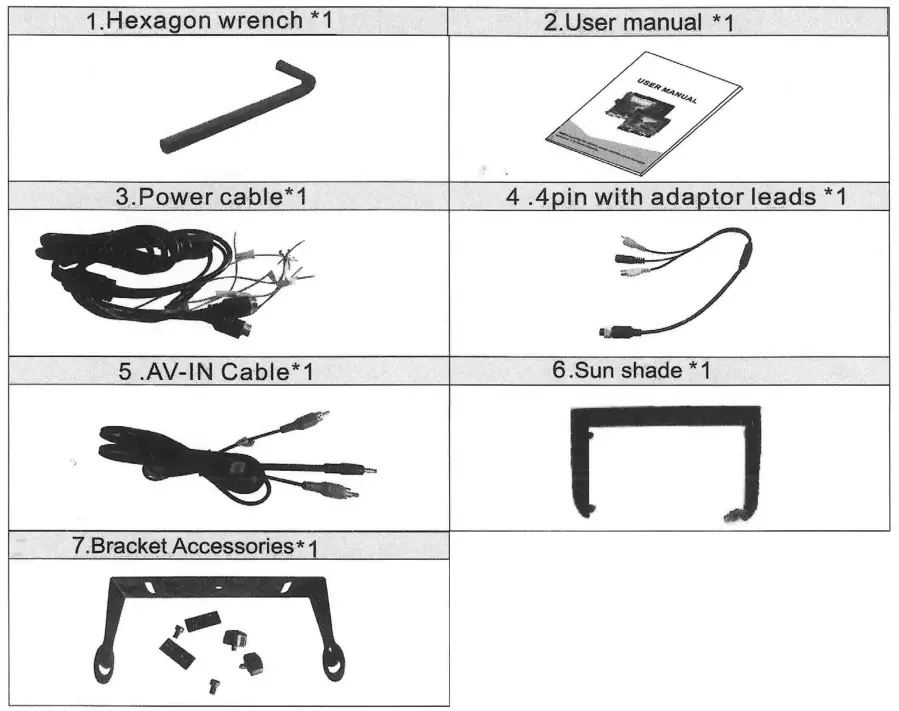IIIO09OQM3742 Wired Reversing Camera with 7 Inch LCD - Fig4