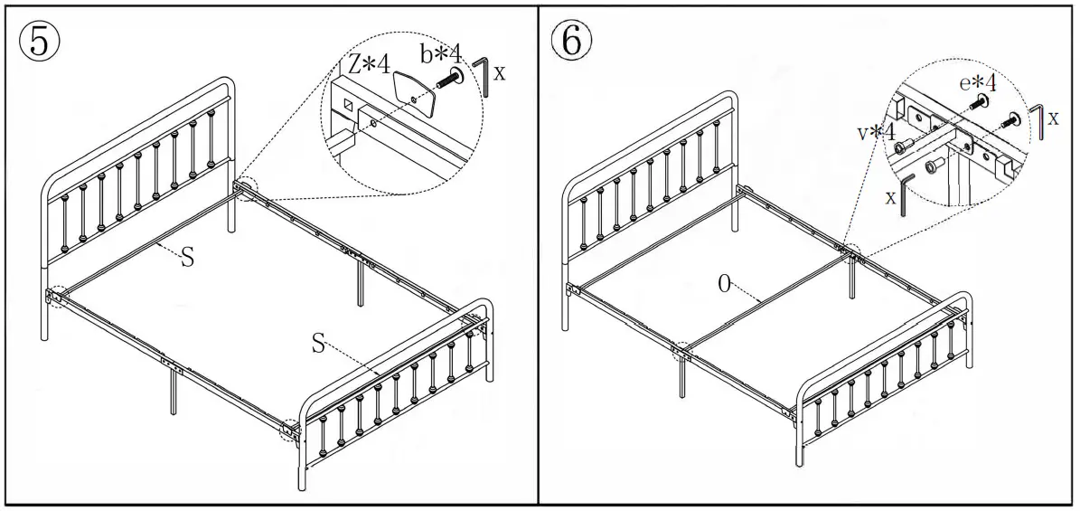 thdstatic-634G-Black-metal-queen-bed-vintage-style-fig-4