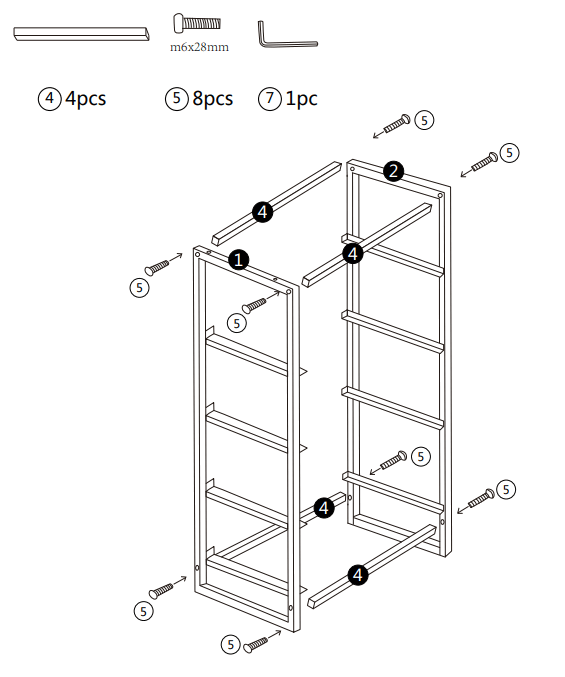 thdstatic HW61420BK 4 Drawer Storage Cabinet - 5