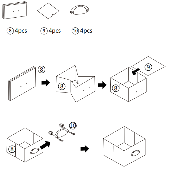 thdstatic HW61420BK 4 Drawer Storage Cabinet - 7