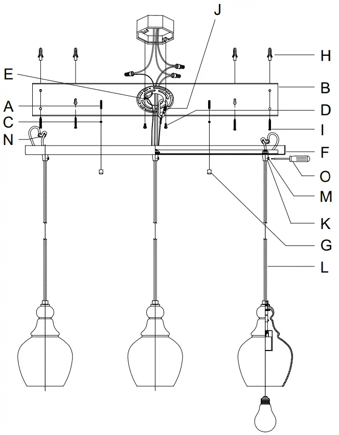 HUNTER 19900 Maple Park 3 Light Linear Cluster - fig