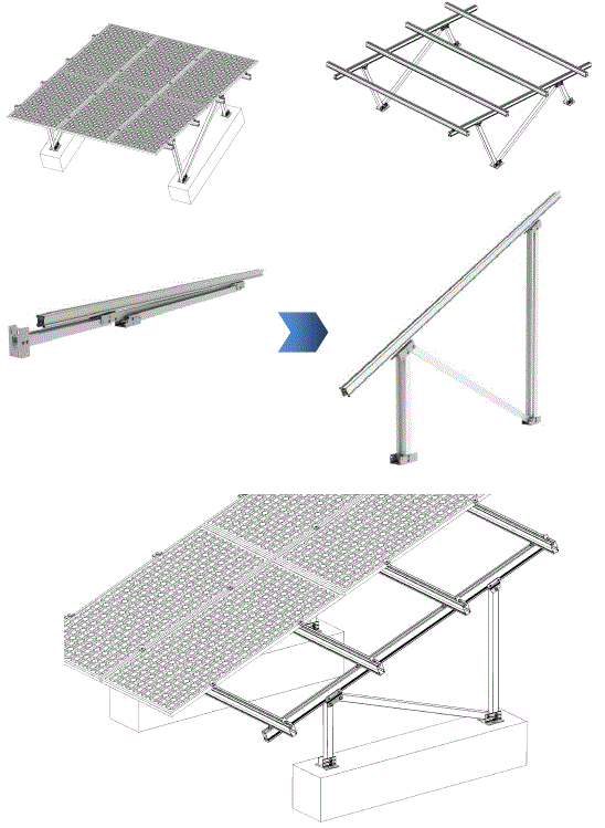 AIMS POWER PV6X120RACK 6 x 120 Watt Solar Panel Rack-2
