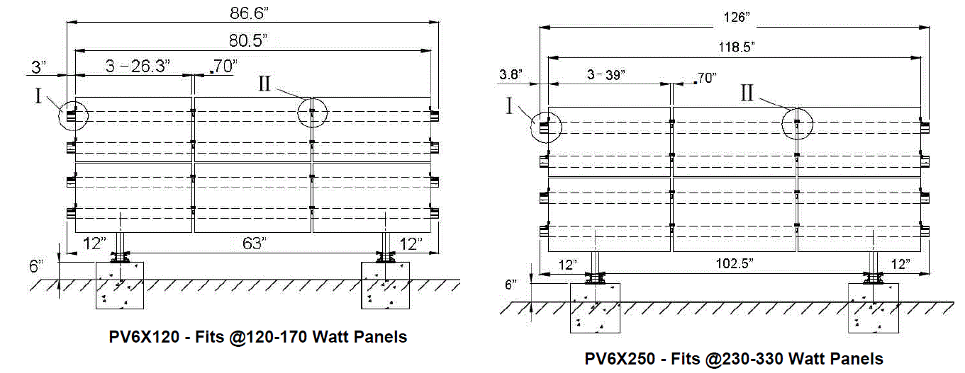 AIMS POWER PV6X120RACK 6 x 120 Watt Solar Panel Rack-4
