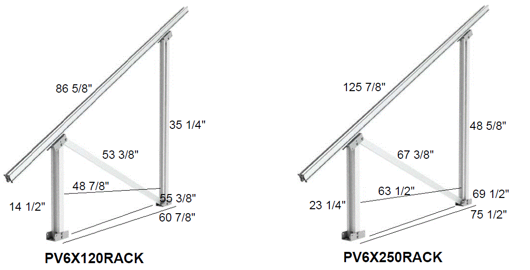 AIMS POWER PV6X120RACK 6 x 120 Watt Solar Panel Rack-6