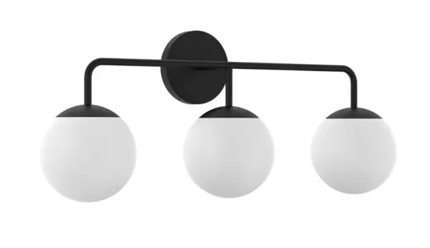 globe 91002139 Rockhampton 24 in. 3-Light Matte Black Vanity Light PRODUCT