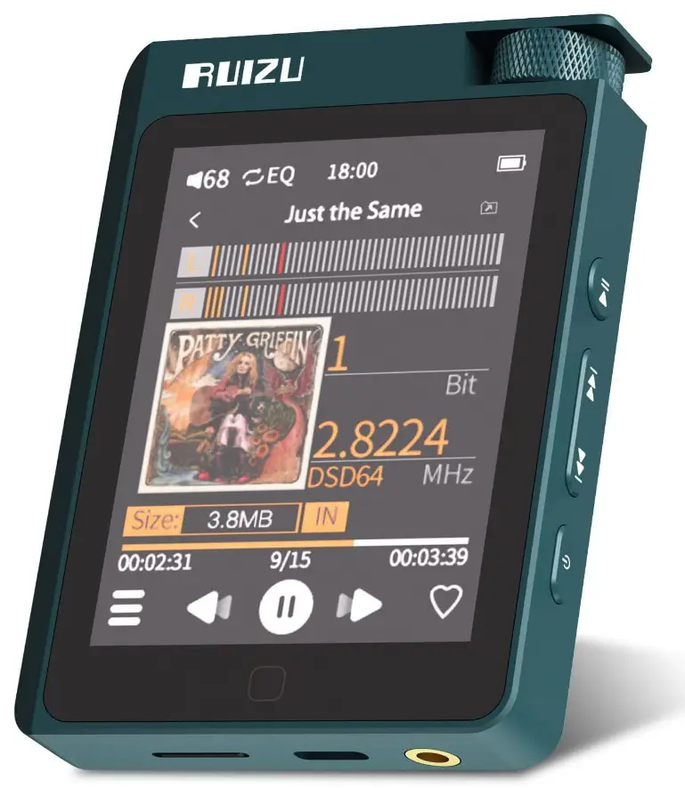 RUIZU 64GB HiFi Lossless MP3 Player with Bluetooth 5.0
