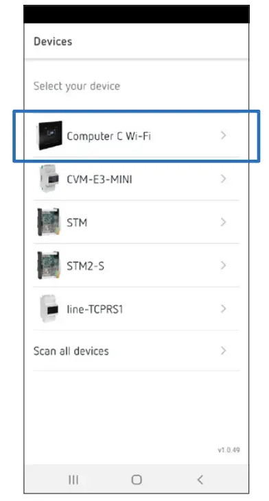 Circutor MyConfig Mobile App setting 1