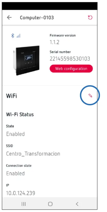 Circutor MyConfig Mobile App setting 5