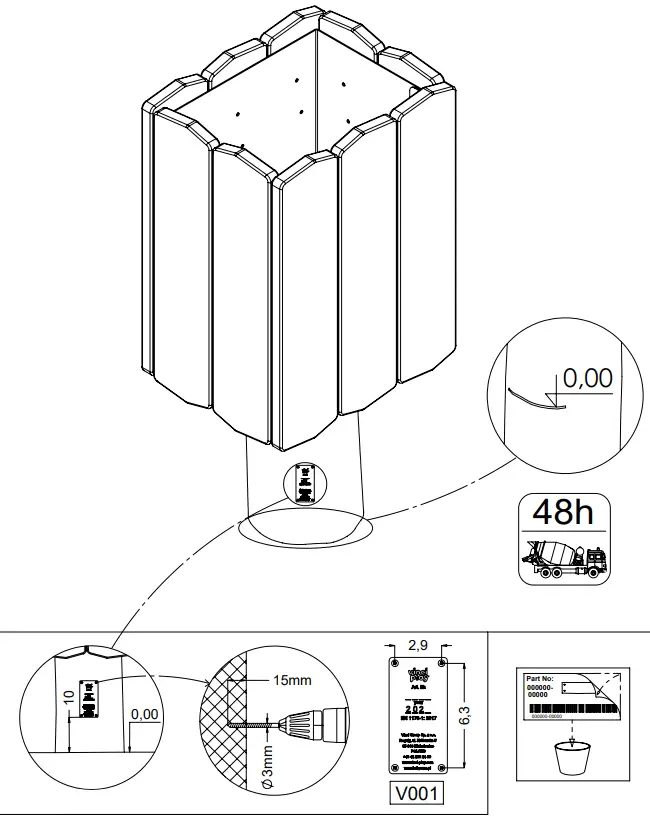 vinci play RB1395 Robinia Trash can 35 liters 5