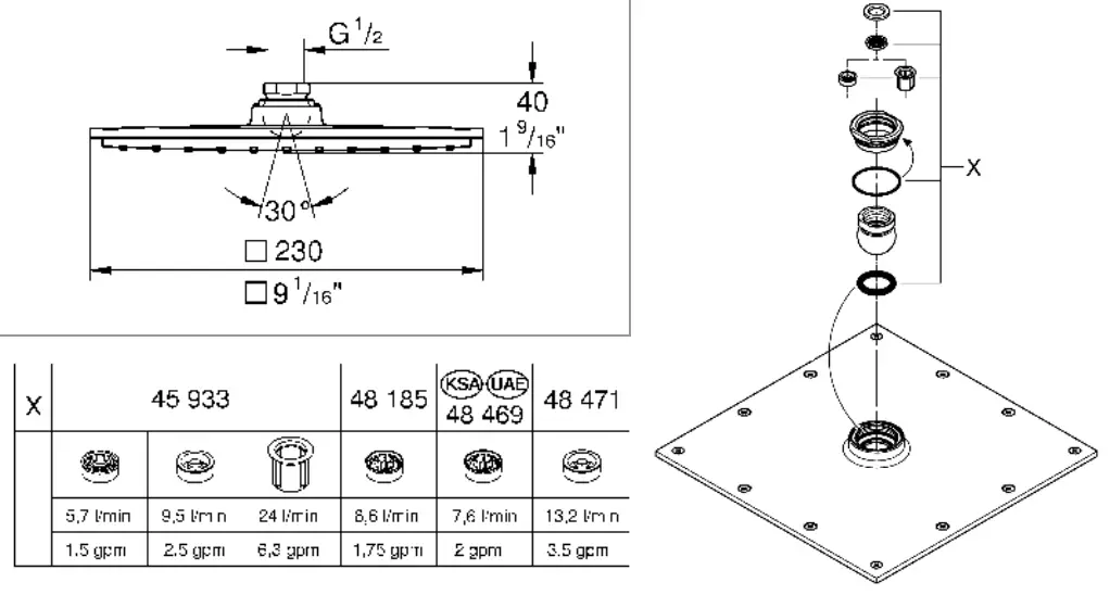 GROHE G23147001 Shower System - 1