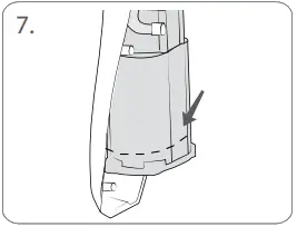 Cut the plastic housing as shown