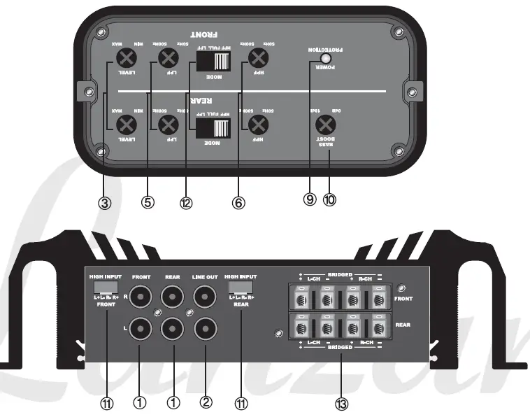 Lanzar EV464 Car Power Amplifier Input Power Supply (1)
