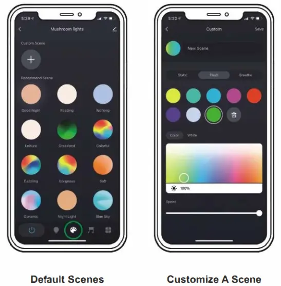 XMCOSYplus Low Voltage Mushroom Lights - Scene Mode