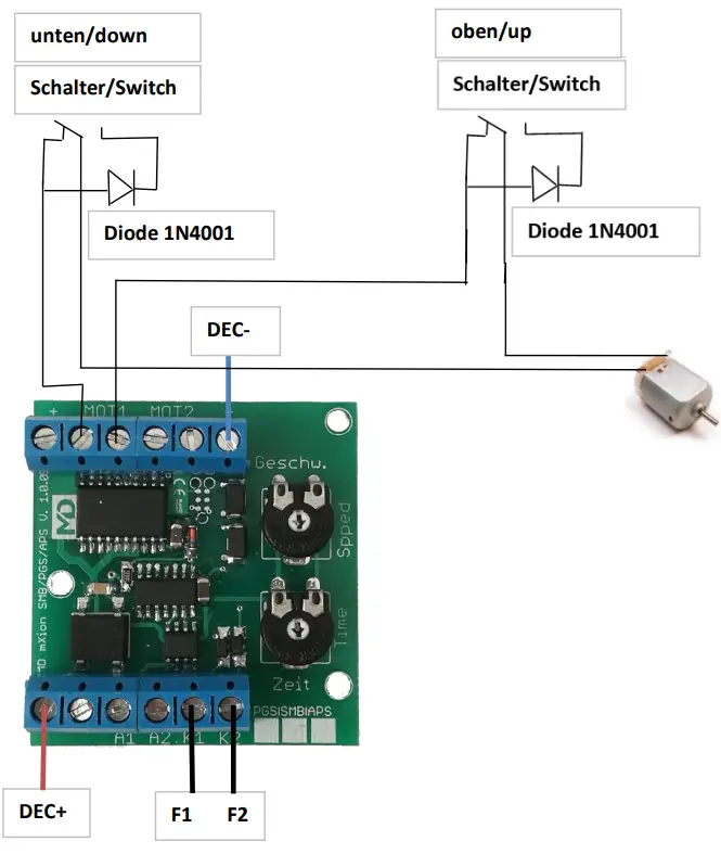 PGS Pantograph Control Module Connection decoder with LGB PCB