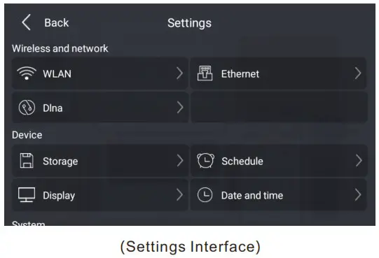 AUXdi DM848 Intelligent Network Music Player - Settings 1