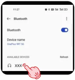 Turning bluetooth icon